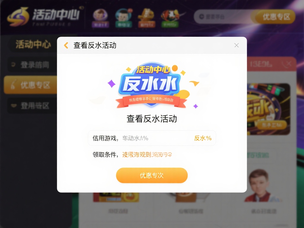 查看反水活动：登录后，进入平台的“活动中心”或“优